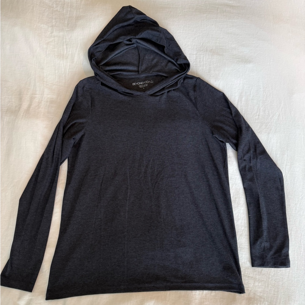 Beyond Yoga Charcoal Hooded Top